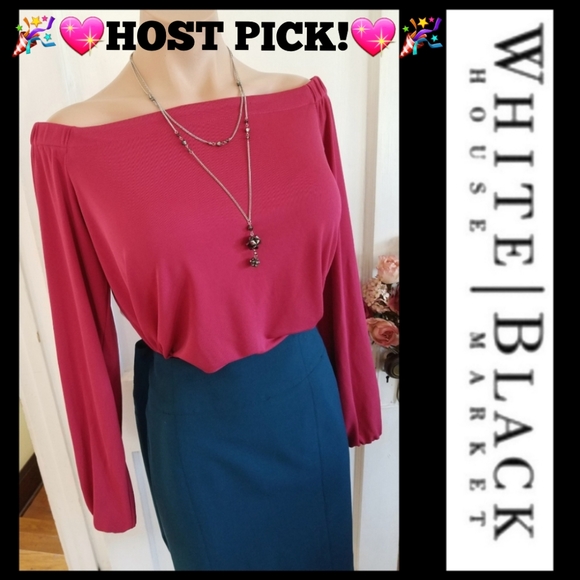 White House Black Market Tops - WHBM long sleeve 💖🎉HP! Off-the-Shoulder blouse